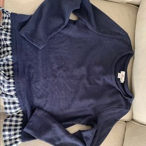 vineyard vines navy gingham pullover large